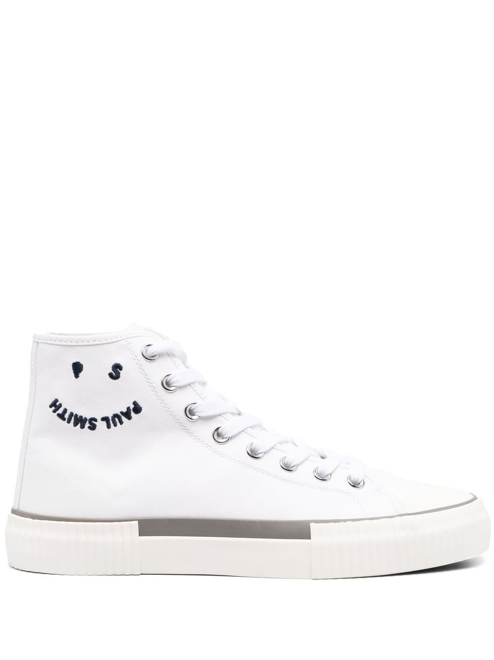 PS Paul Smith logo刺绣高帮运动鞋 - 白色