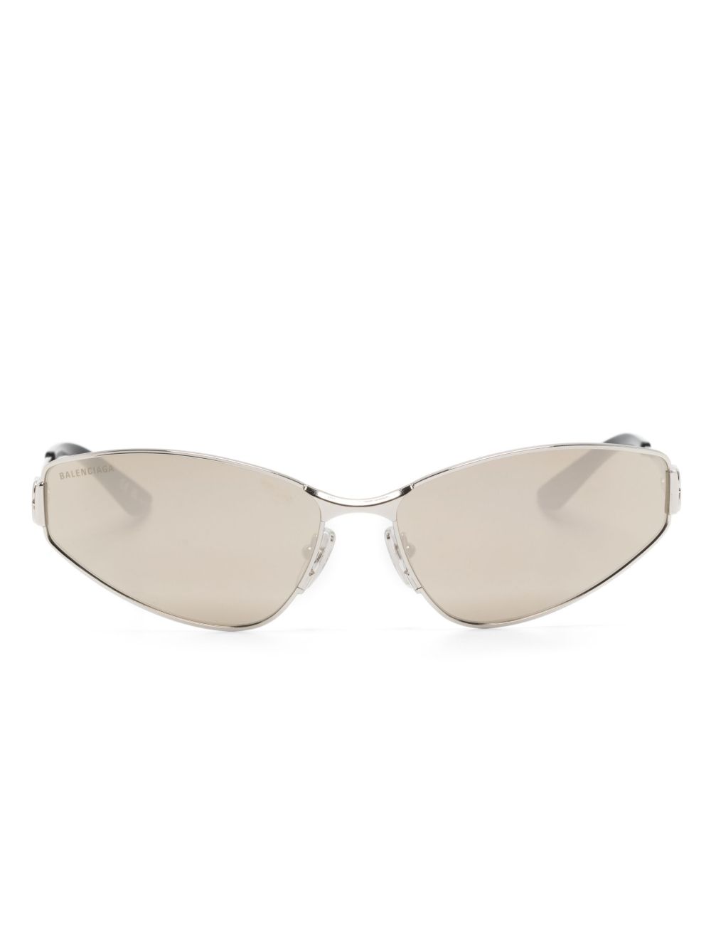 Balenciaga Eyewear Razor 猫眼框太阳眼镜 - 银色