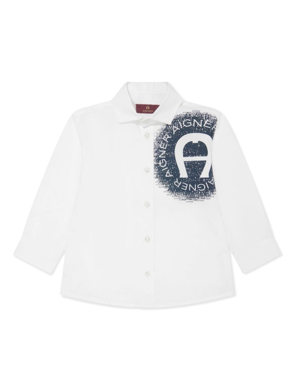 Aigner Kids logo印花棉衬衫 - 白色