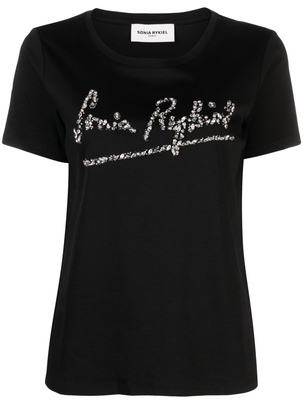 Sonia Rykiel logo缀饰棉混纺T恤 - 黑色