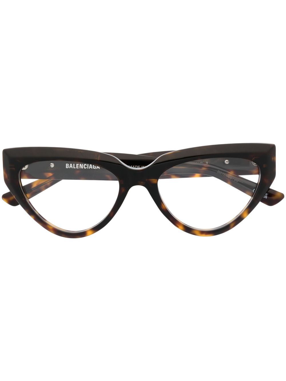 Balenciaga Eyewear 玳瑁纹猫眼框眼镜 - 褐色