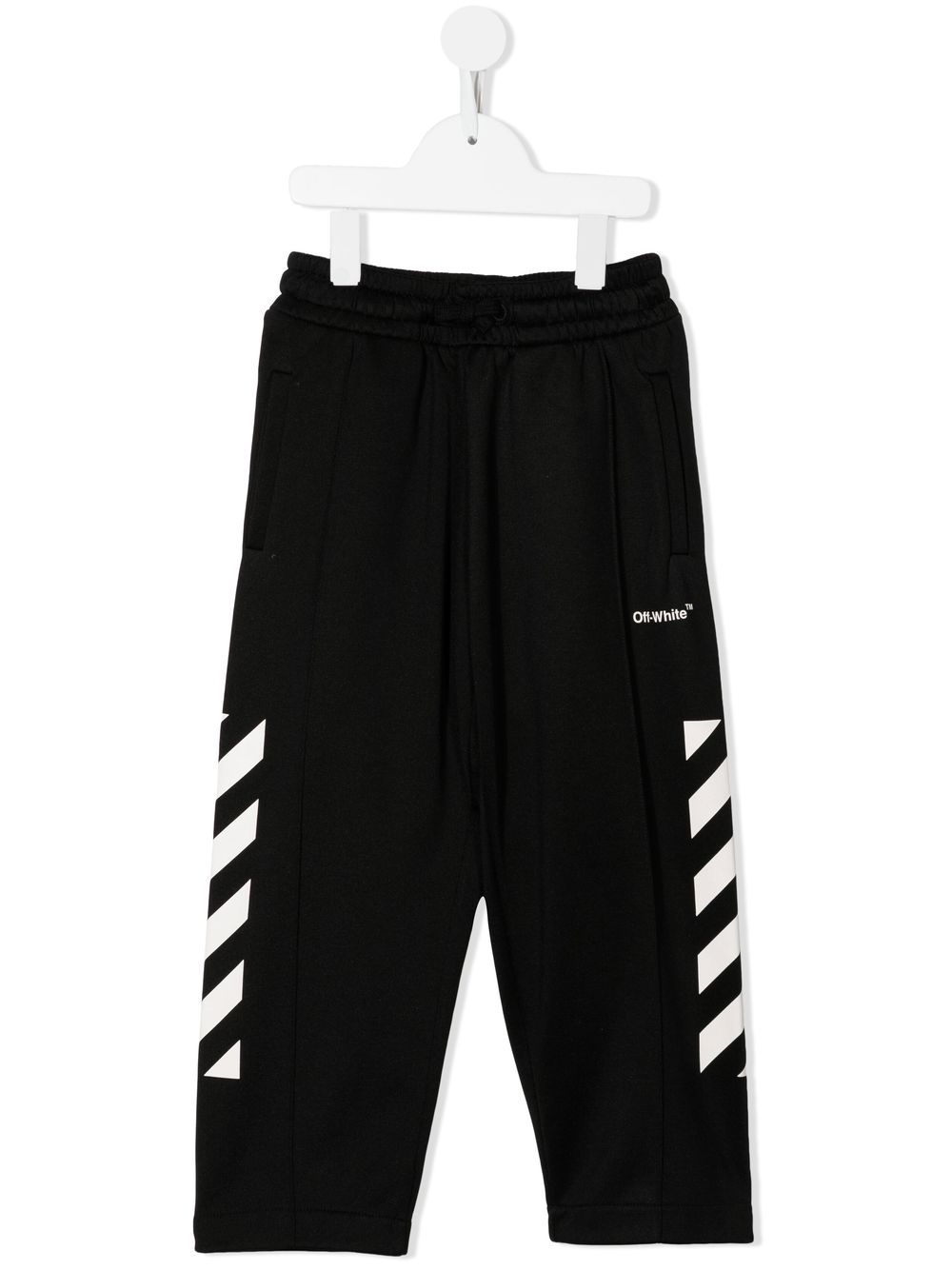 Off-White Kids Off Helvetica 印花运动裤 - 黑色