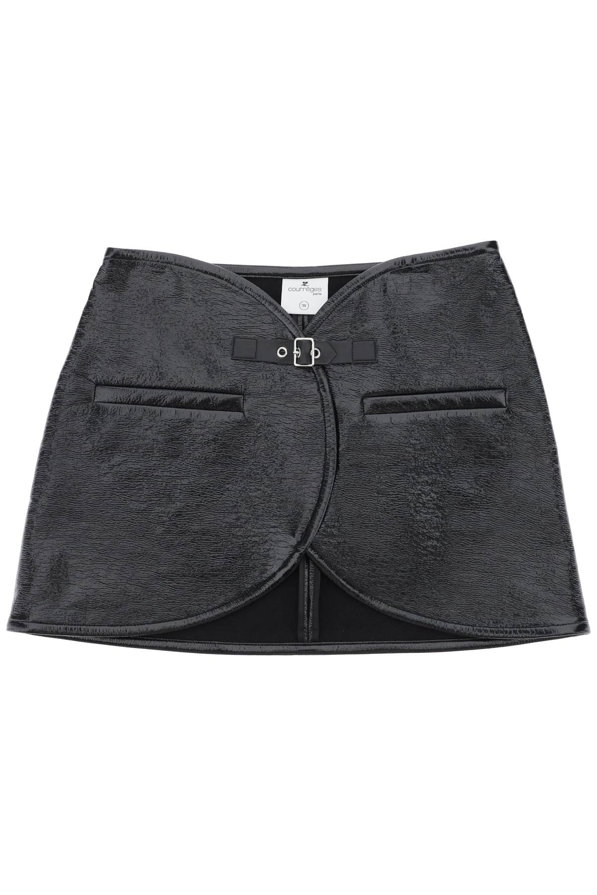 Courrèges Ellipse乙烯基迷你裙