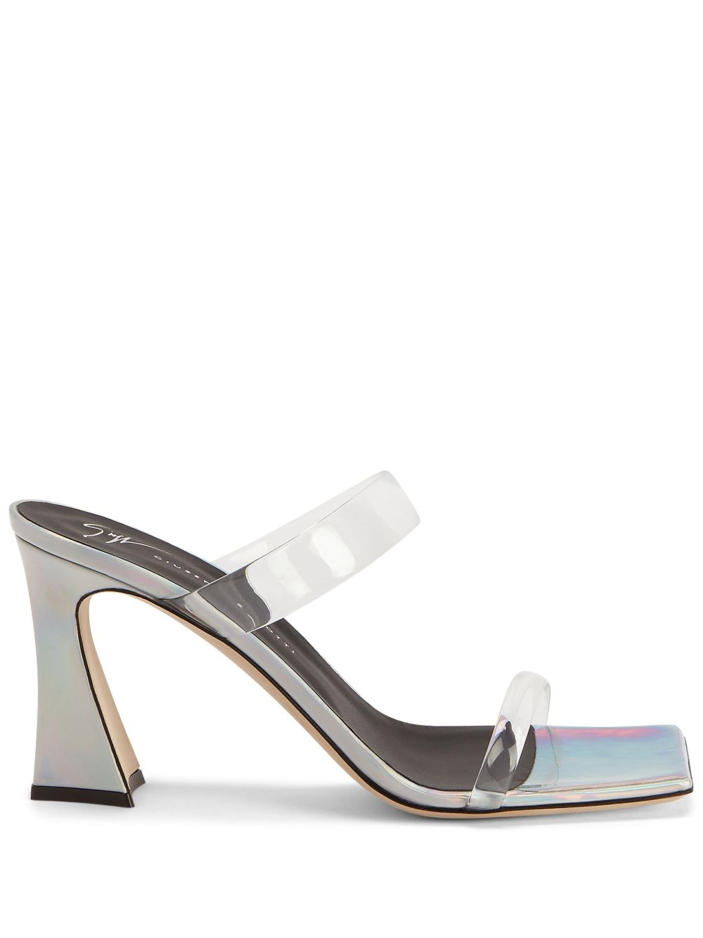 Giuseppe Zanotti Flamina 虹彩光泽皮质凉鞋 - 银色