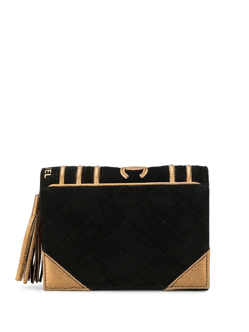 CHANEL Pre-Owned 书造型手拿包 - 黑色