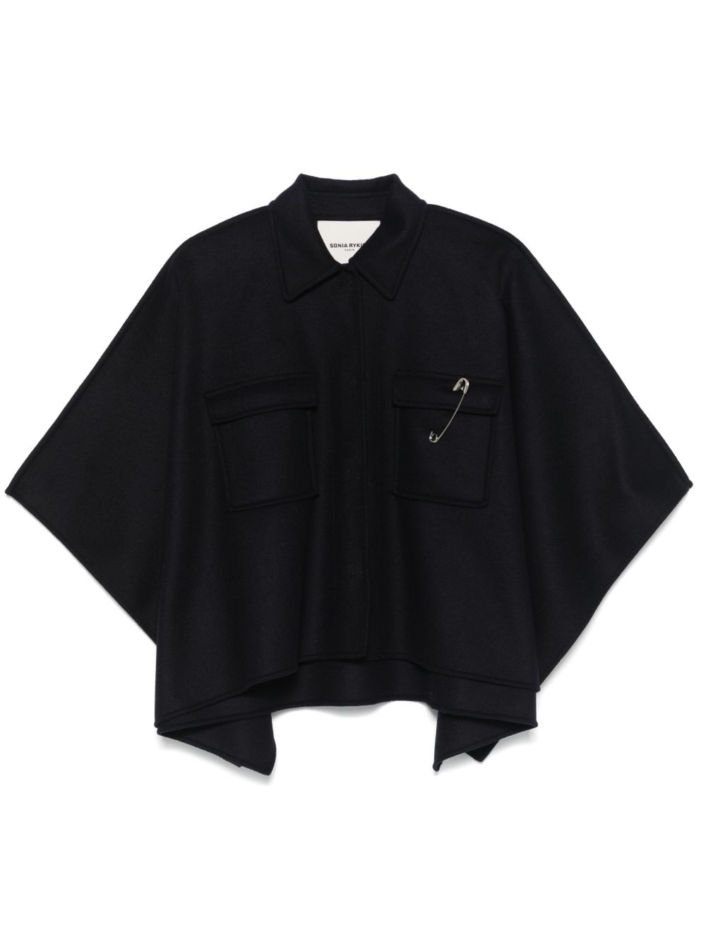 Sonia Rykiel 安全别针细节斗篷 - 蓝色