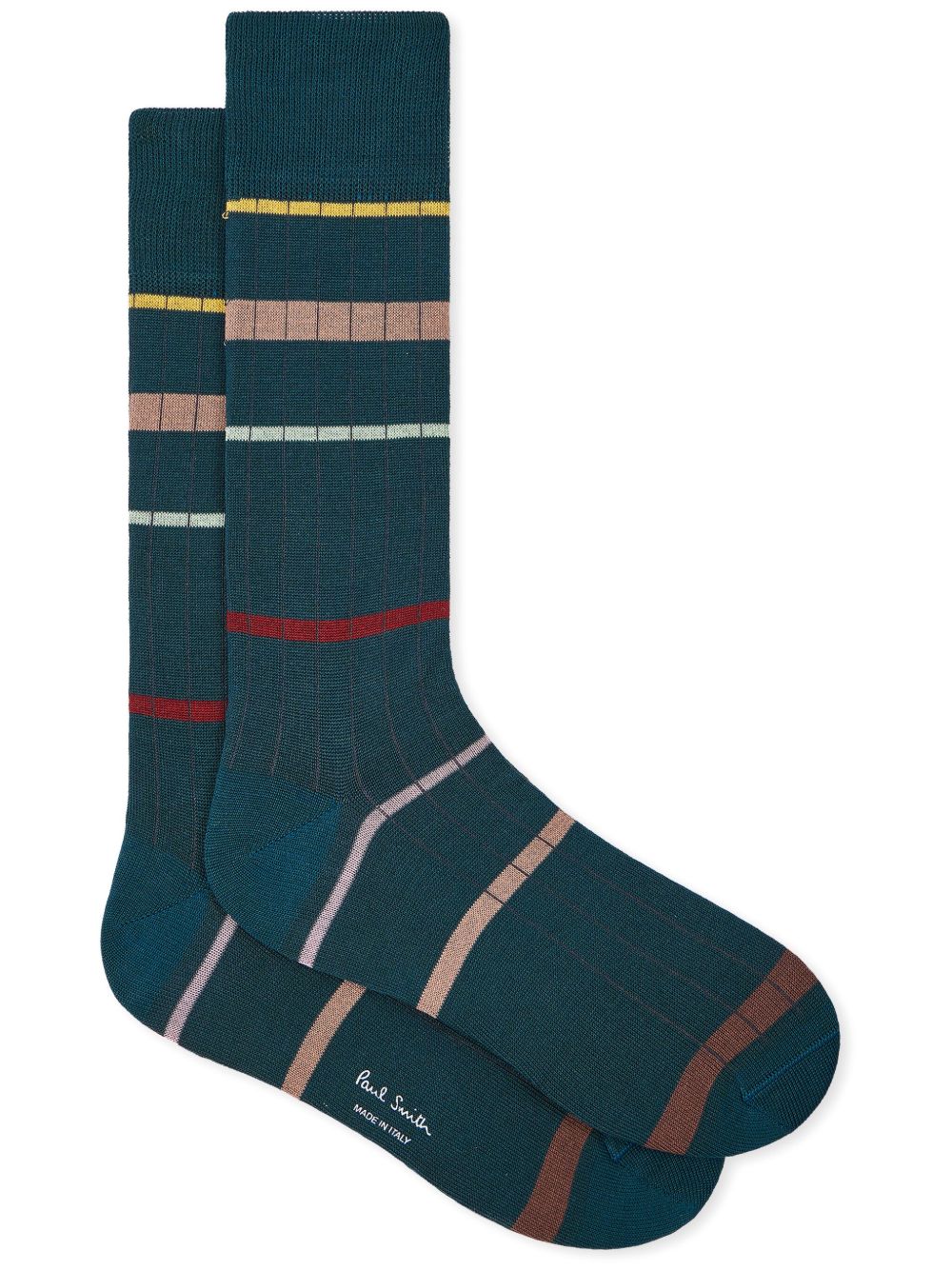 Paul Smith 条纹针织袜 - 蓝色