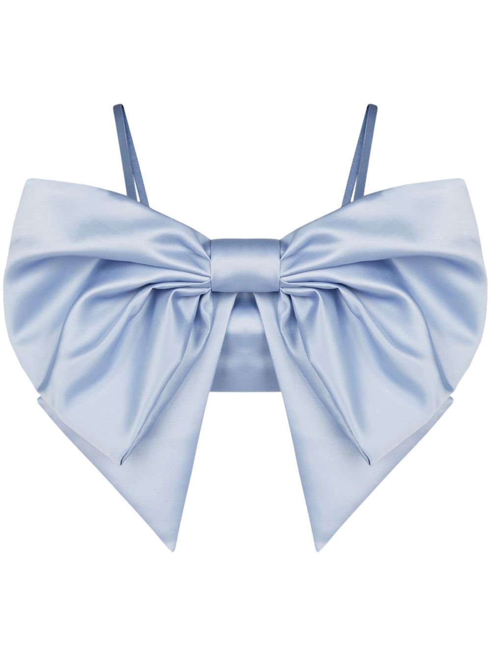 Nina Ricci 蝴蝶结细节缎面效果上衣 - 蓝色