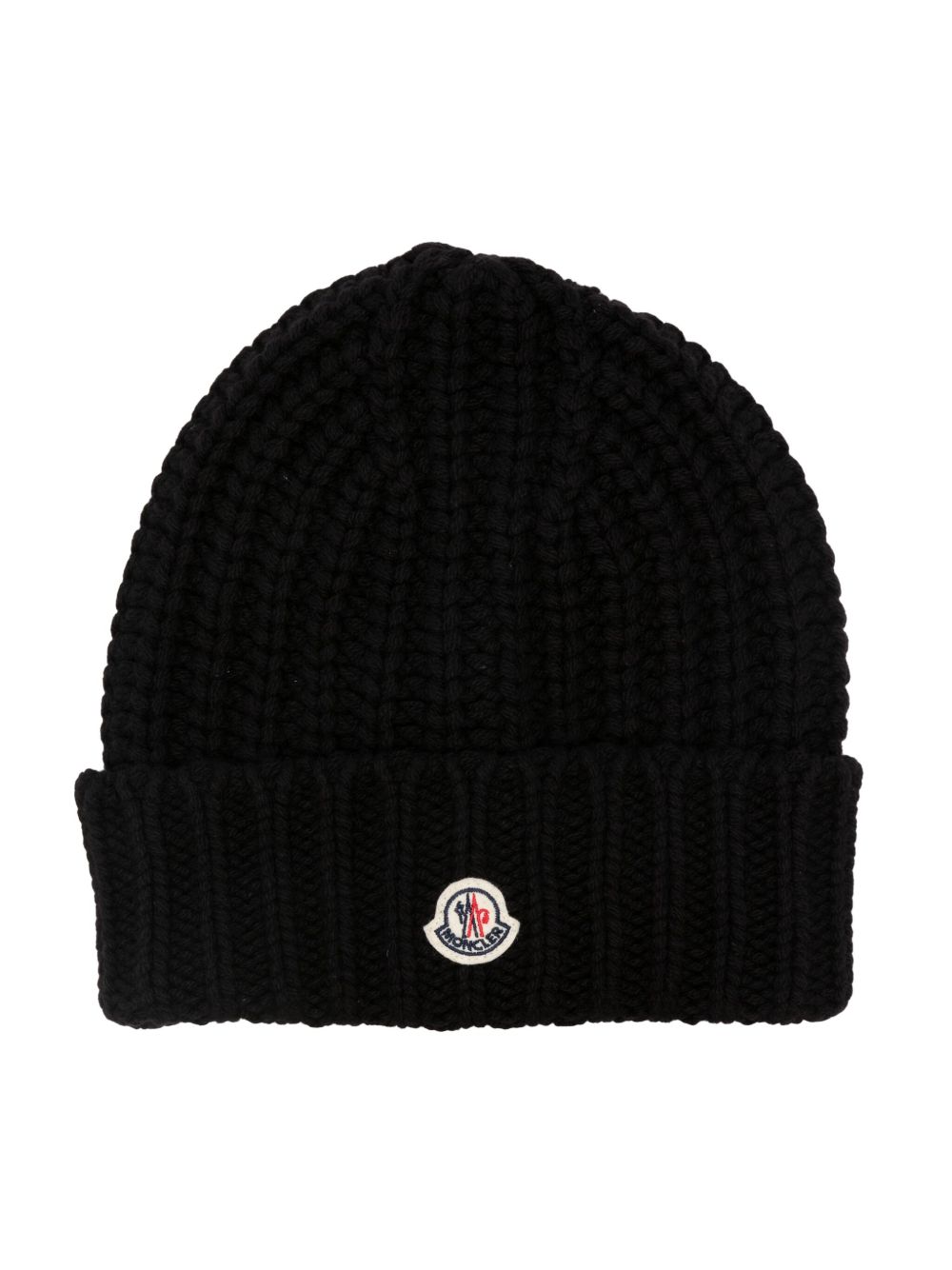 Moncler 标贴羊绒混纺套头帽 - 黑色