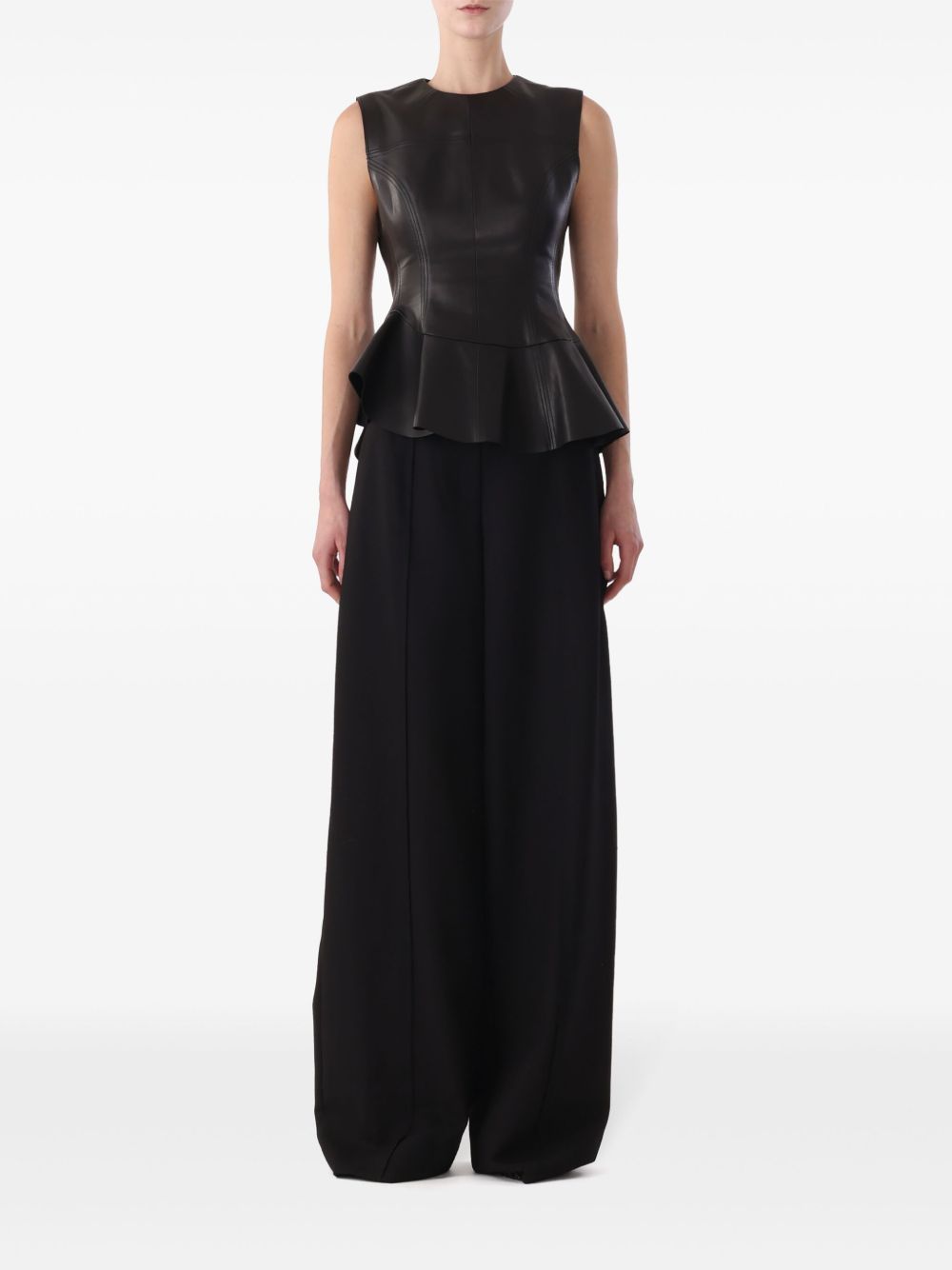 Jason Wu Collection 束腰伞摆腰上衣 - 黑色