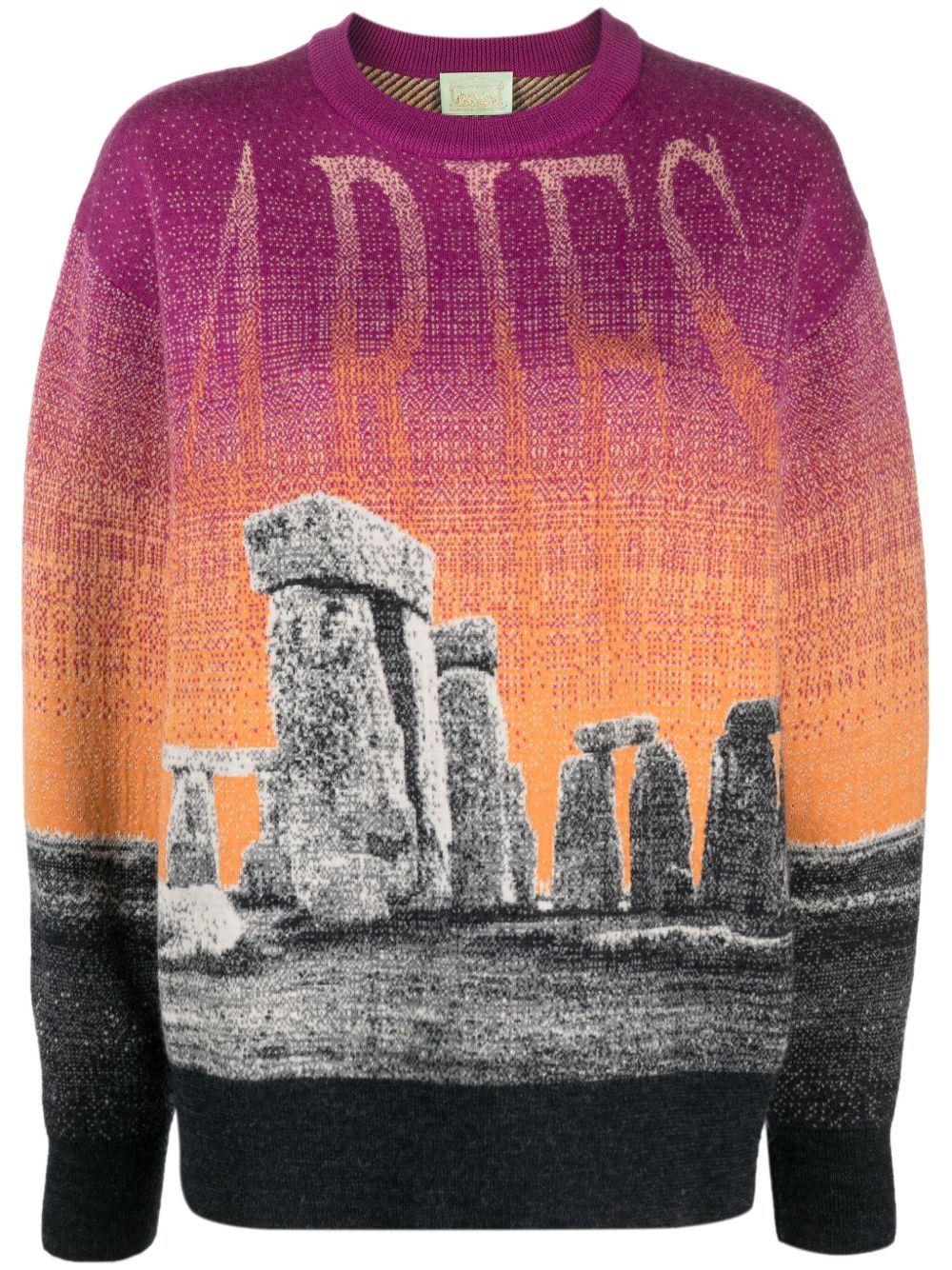Aries Henge 插画式嵌花毛衣 - 粉色