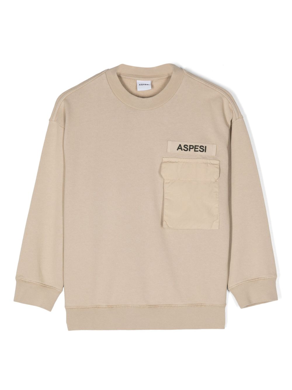 Aspesi Kids logo贴花棉卫衣 - 中性色