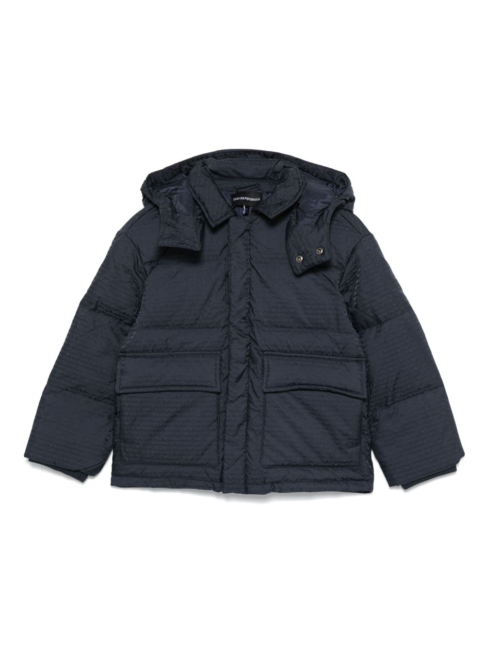 Emporio Armani Kids logo提花夹克 - 蓝色