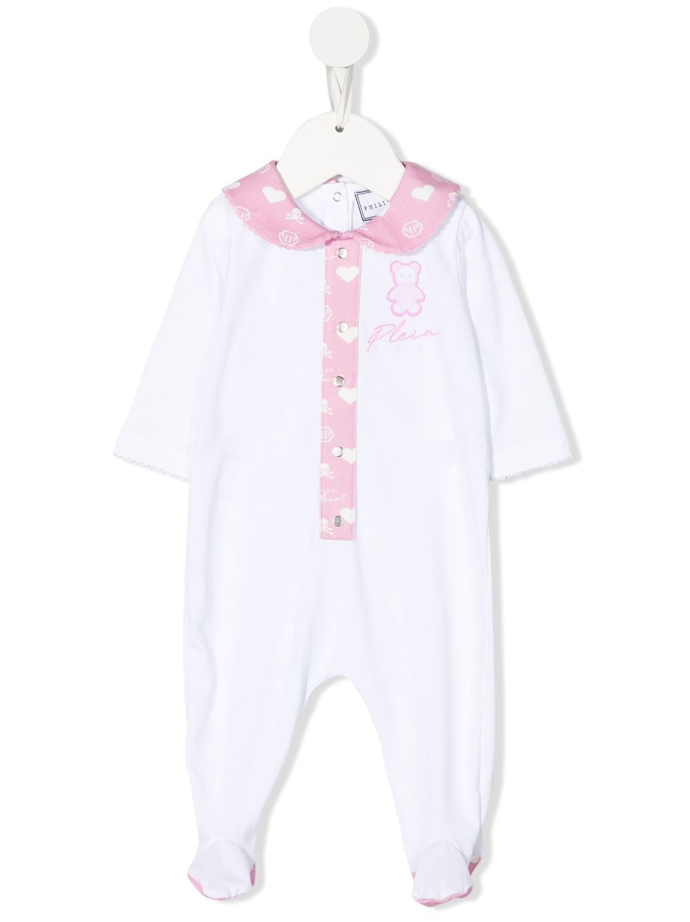 Philipp Plein Junior 泰迪熊印花连体衣 - 白色