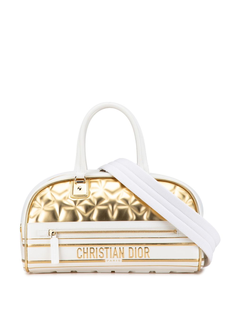 Christian Dior Pre-Owned Etoile Vibe Zip Bowling 中号衬垫皮质斜挎包（2021年典藏款） - 金色