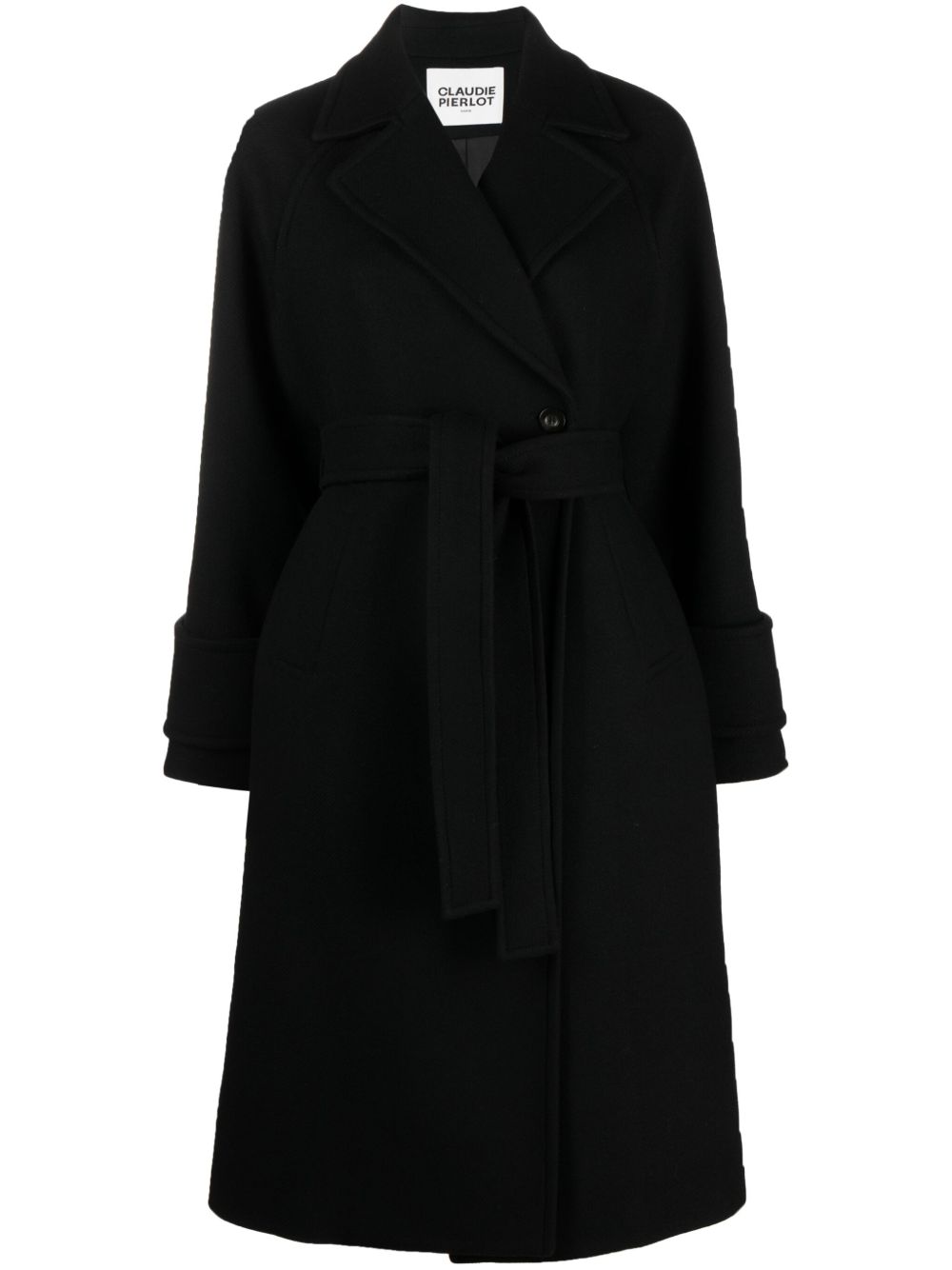 Claudie Pierlot 双排扣中长外套 - 黑色