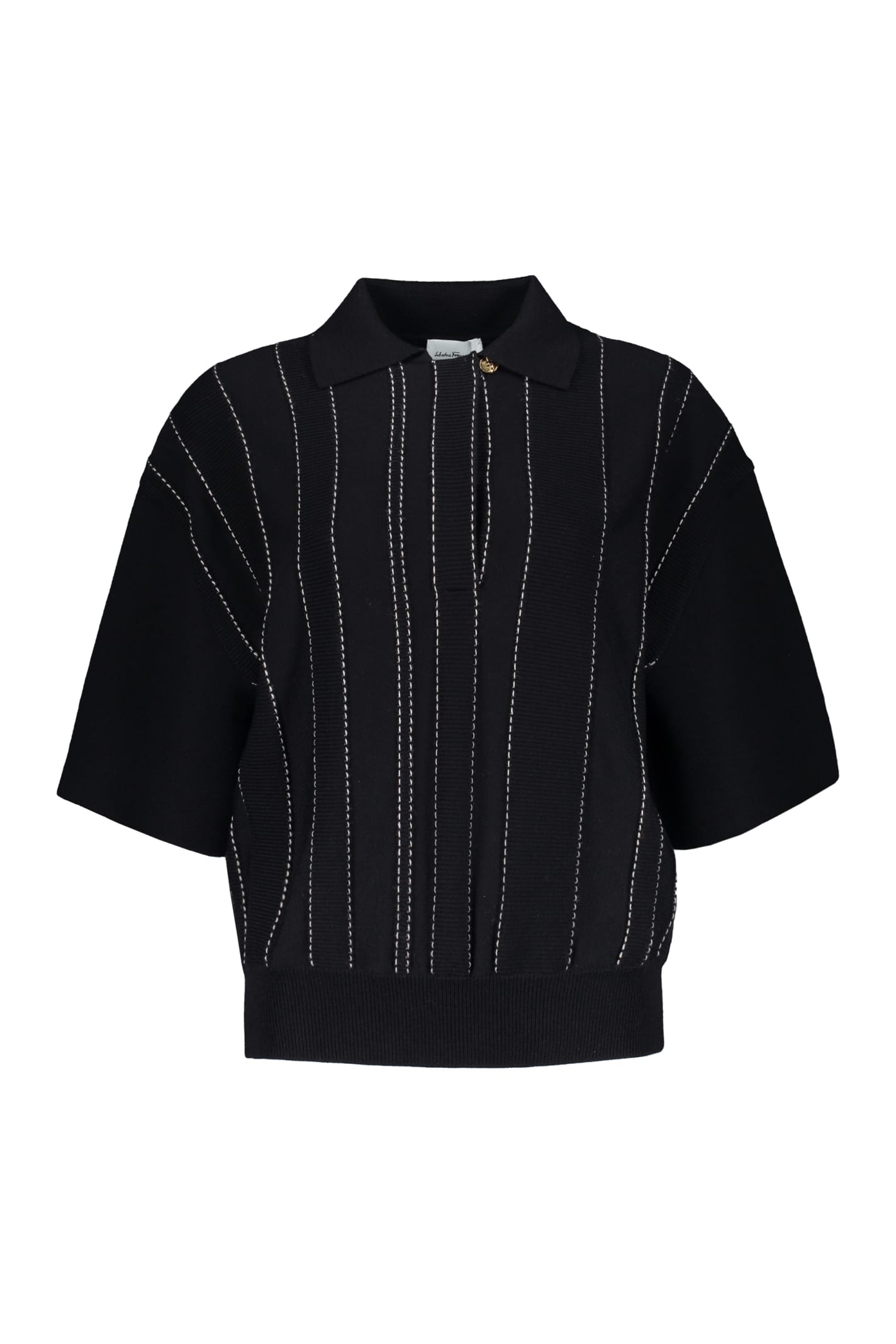Ferragamo Knitted Wool Polo Shirt