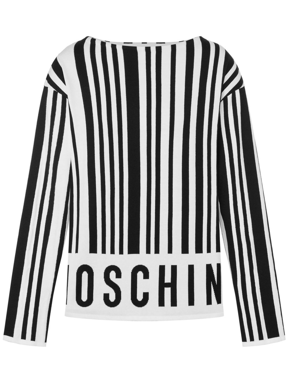 Moschino 条码印花嵌花针织毛衣 - 黑色