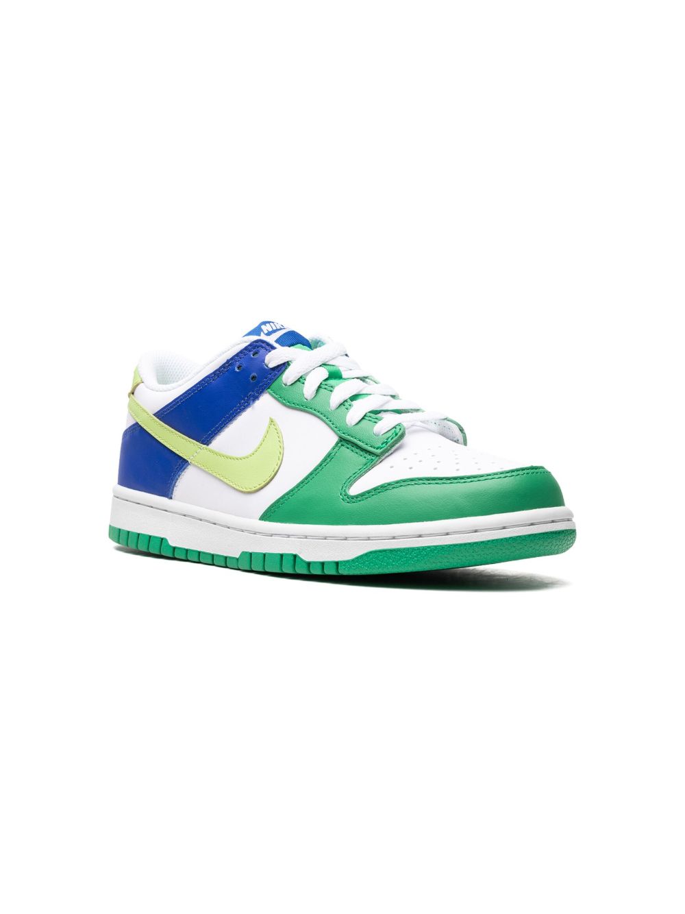 Nike Kids Dunk Low Green/Blue 运动鞋 - 白色