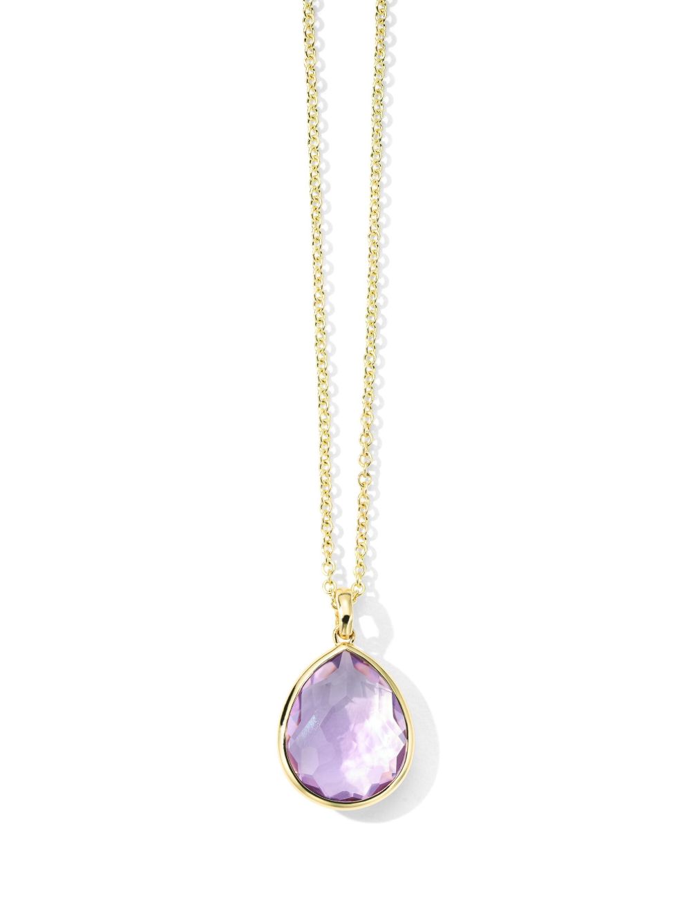 IPPOLITA 18K黄金 Rock Candy Medium Teardrop 紫晶项链 - 金色