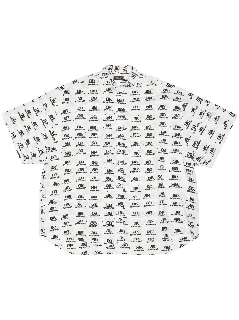 Balenciaga 经典logo图案印花衬衫 - 白色