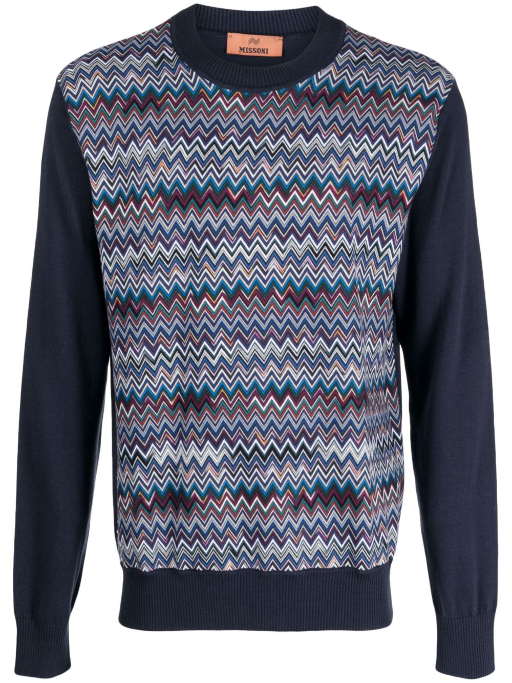 Missoni Z字形图案编织毛衣 - 蓝色