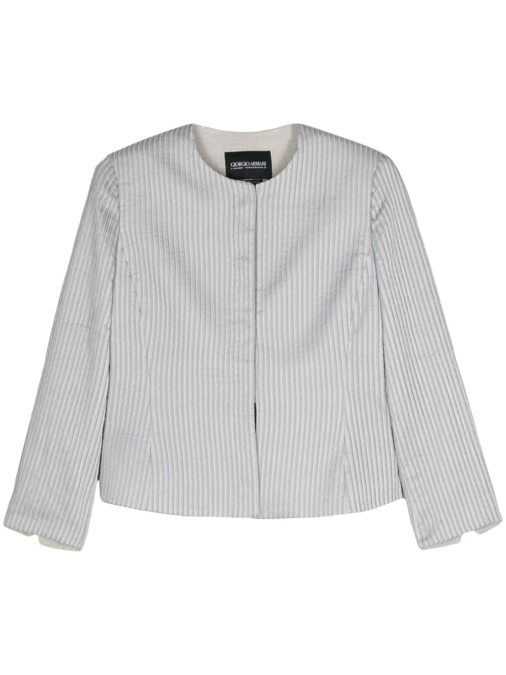Giorgio Armani Pre-Owned 压纹效果夹克（1990年代典藏款） - 灰色