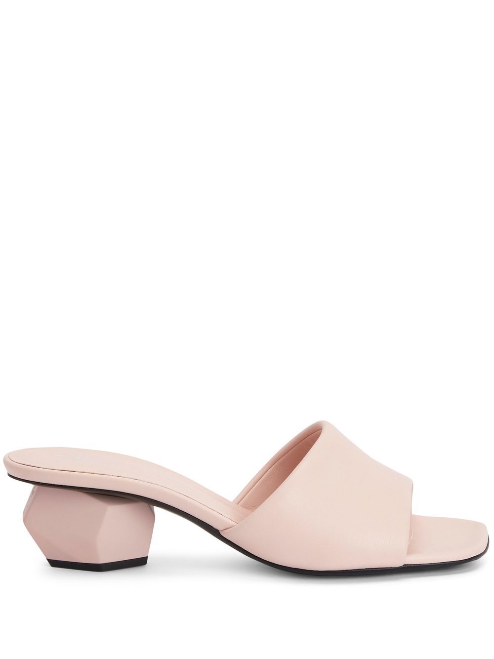 Giuseppe Zanotti Rozalie 皮质中跟穆勒鞋 - 粉色