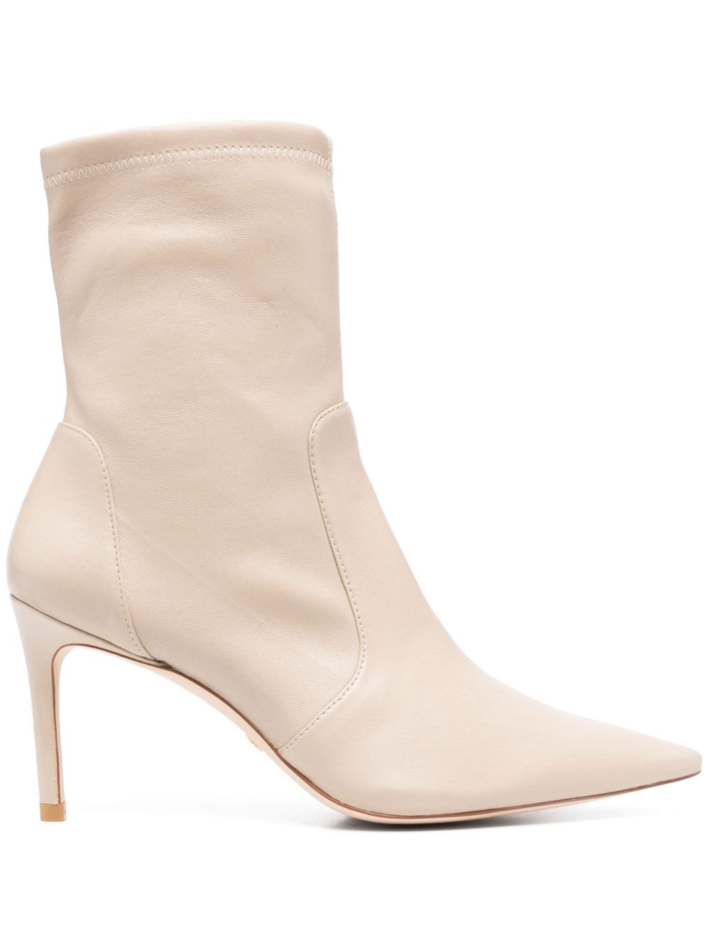 Stuart Weitzman Stuart 高跟皮质短靴 - 中性色
