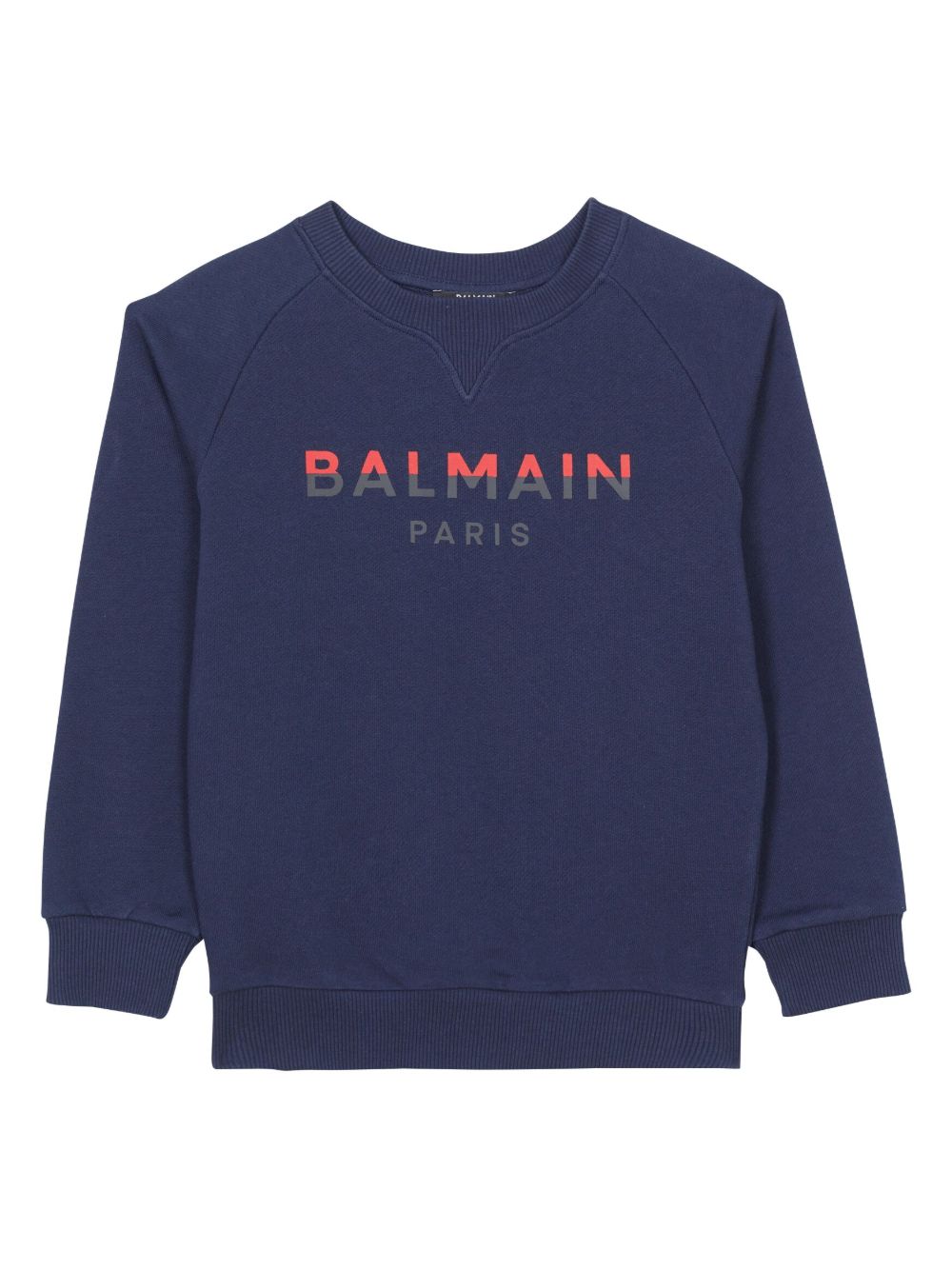 Balmain Kids logo印花棉卫衣 - 蓝色