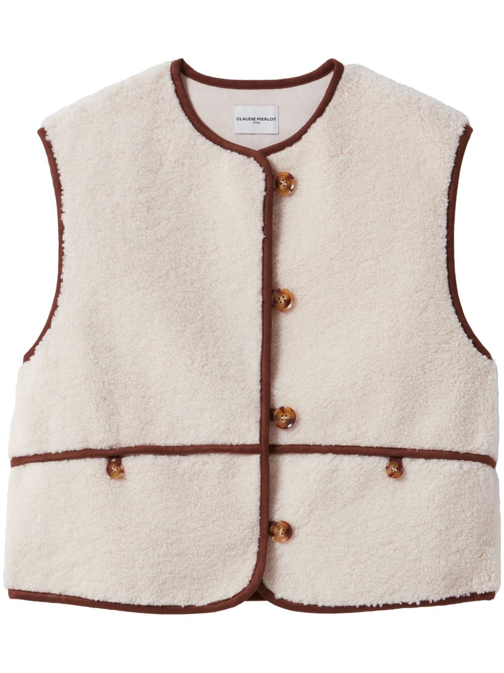 Claudie Pierlot 人造皮草无袖外套 - 白色