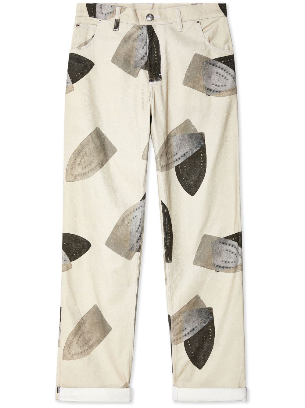 Charles Jeffrey Loverboy Art Denim 直筒牛仔裤 - 白色