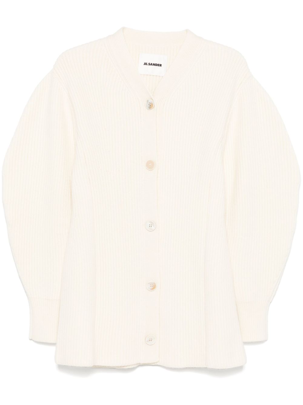 Jil Sander 罗纹针织开衫 - 白色