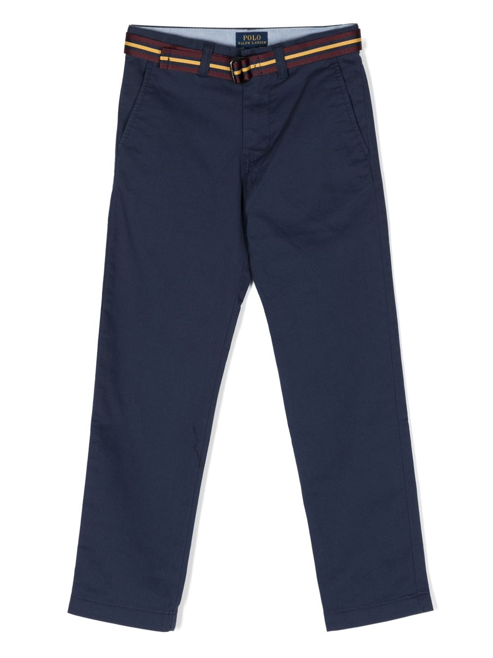 POLO RALPH LAUREN KIDS 修身直筒卡其裤 - 蓝色
