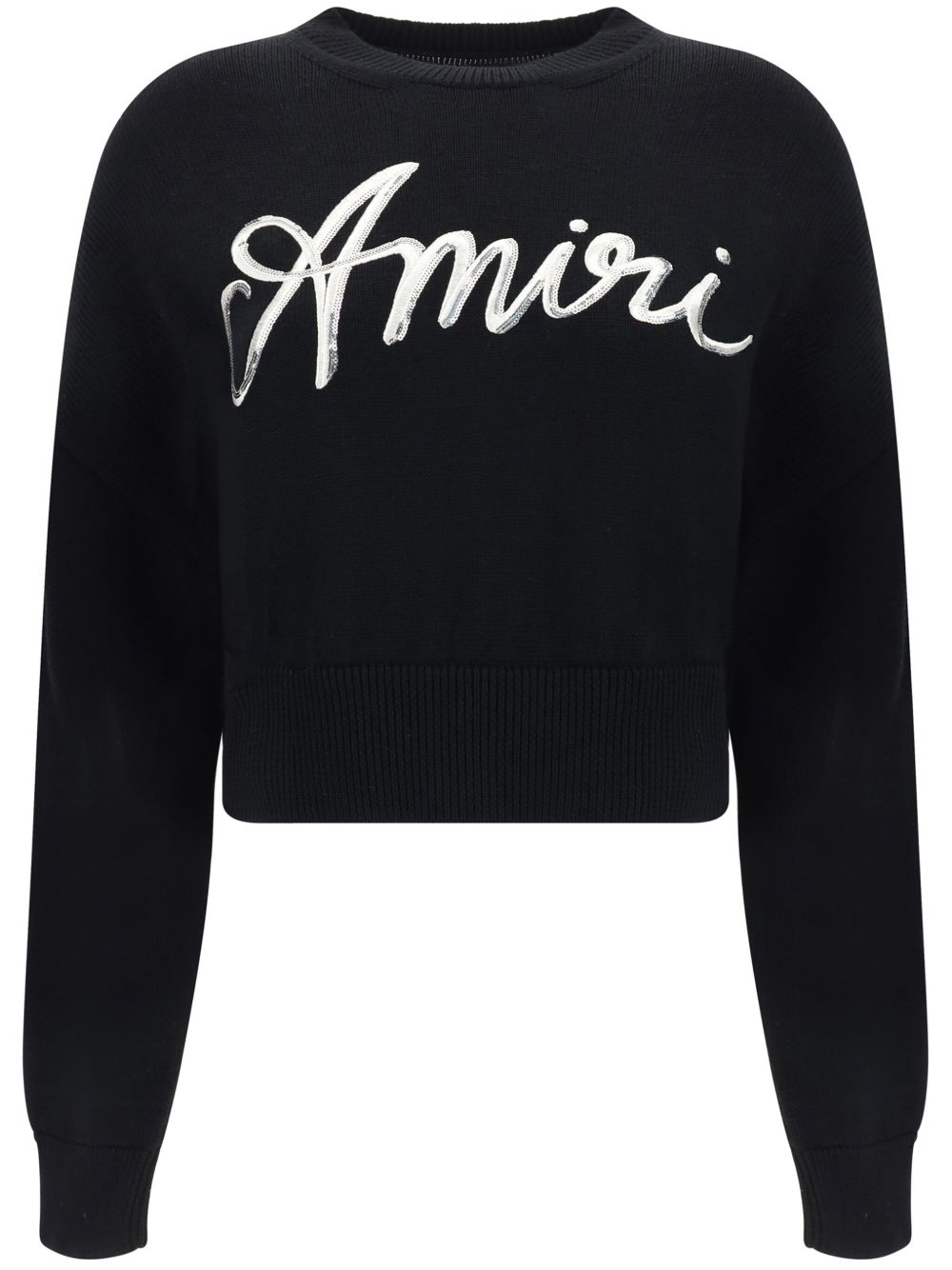AMIRI logo刺绣毛衣 - 黑色