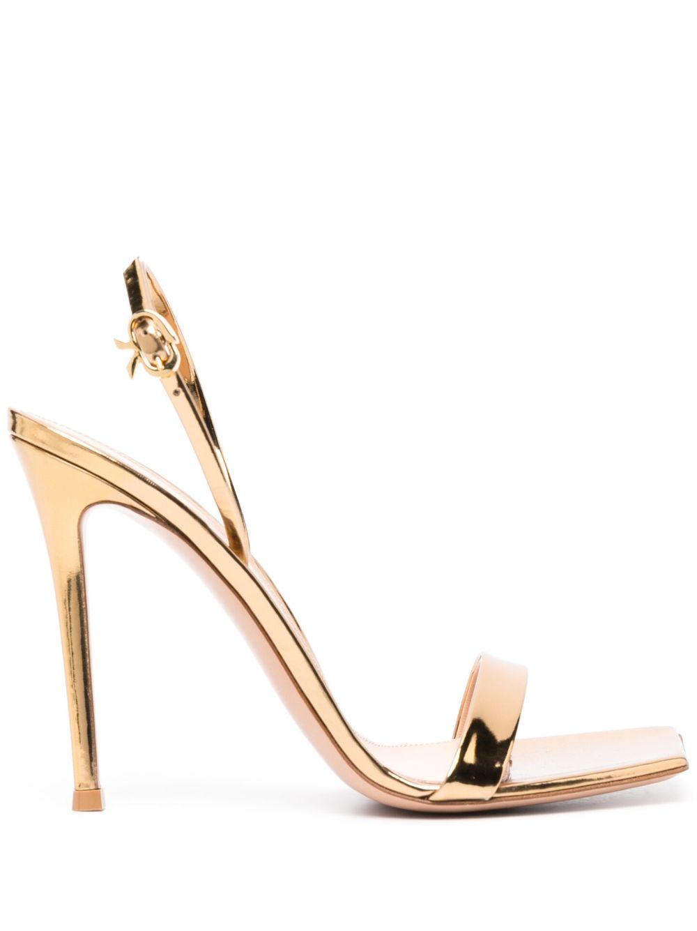 Gianvito Rossi Ribbon 细高跟凉鞋 - 金色