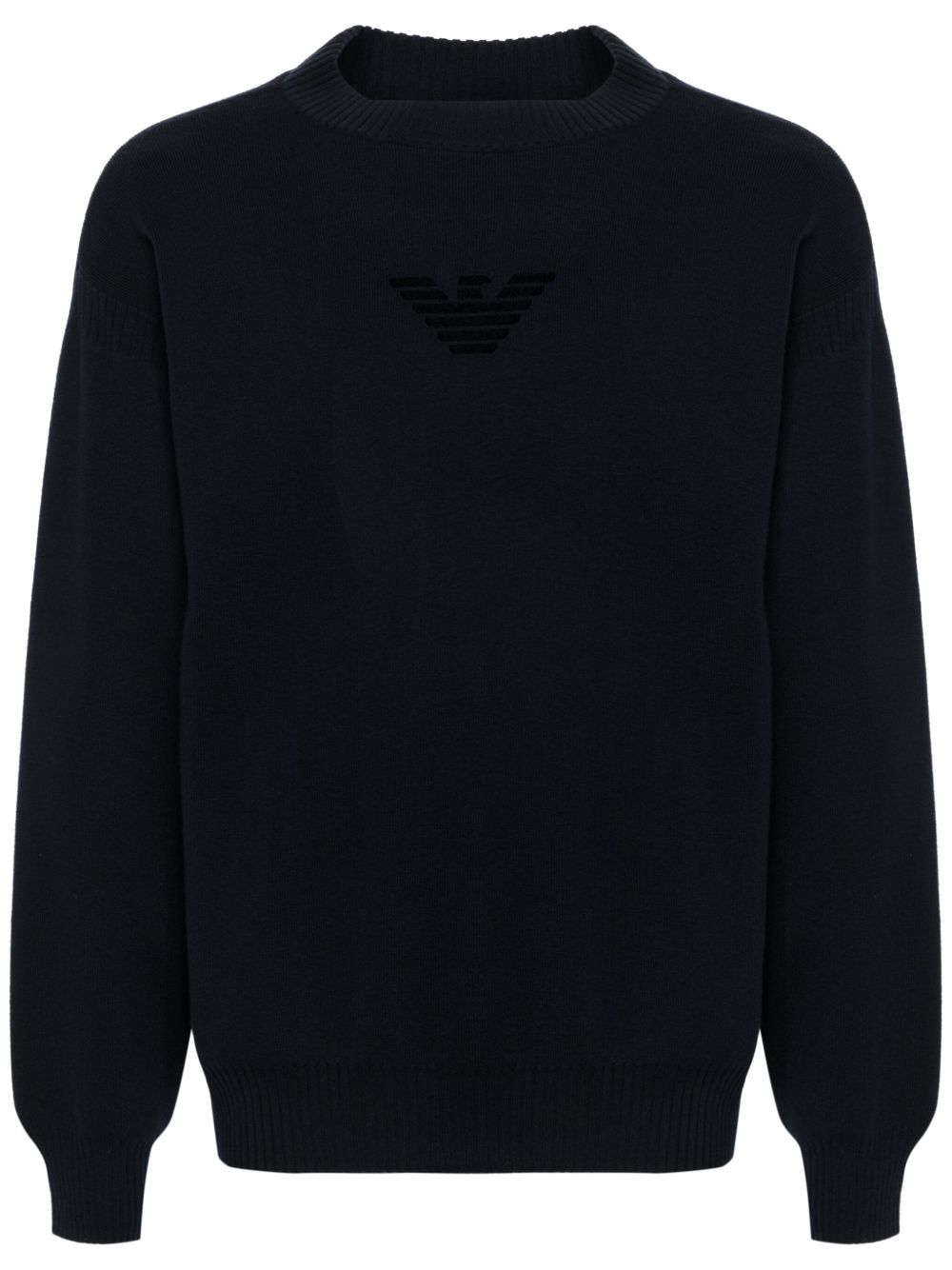 Emporio Armani logo植绒毛衣 - 蓝色