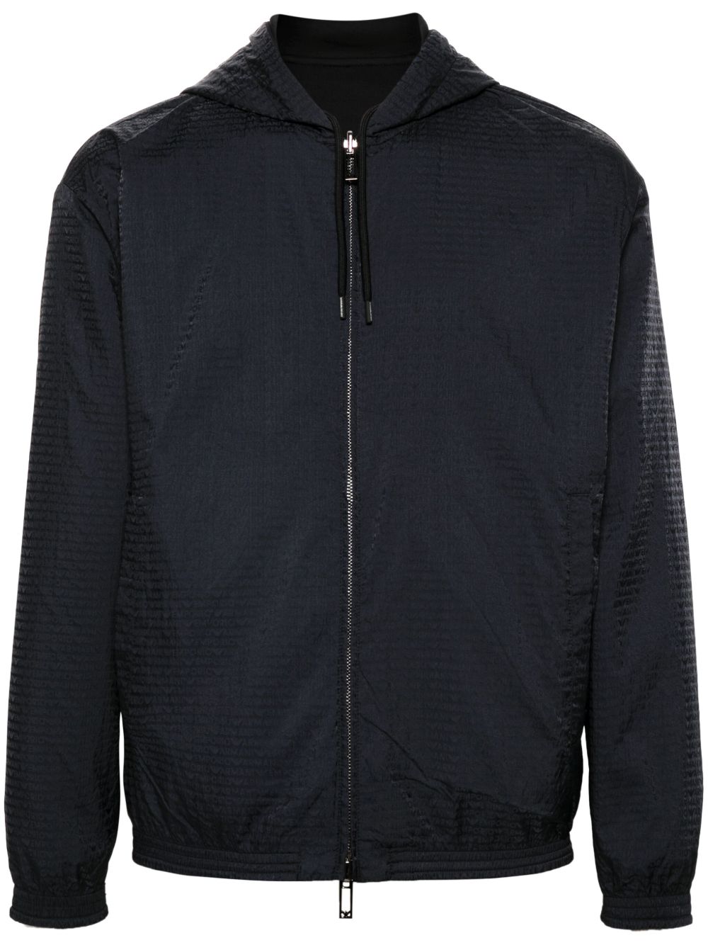 Emporio Armani 双面拉链连帽衫 - 蓝色