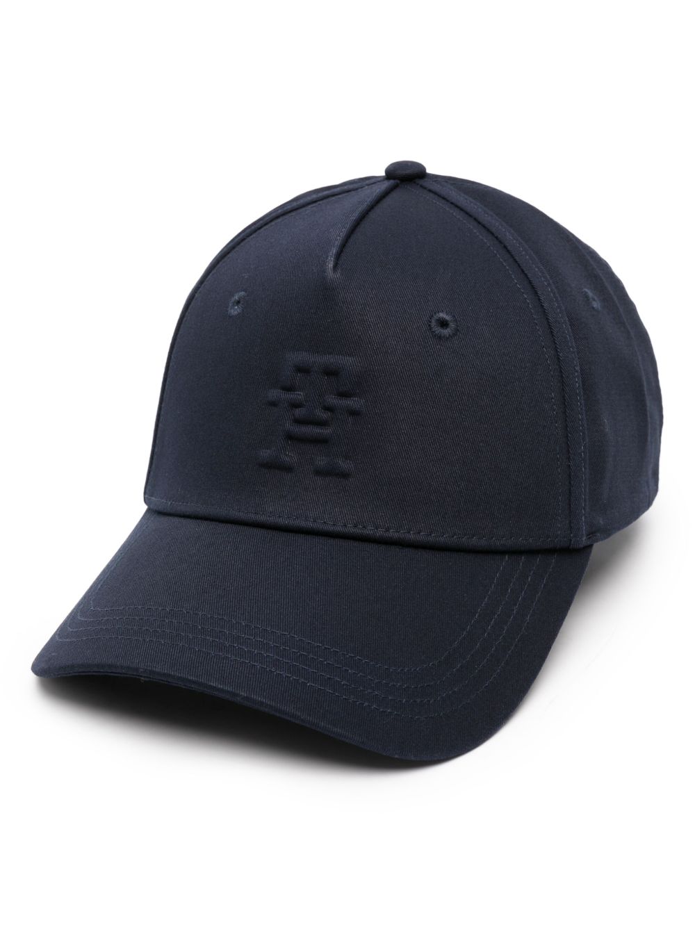 Tommy Hilfiger Iconic logo压纹棉棒球帽 - 蓝色