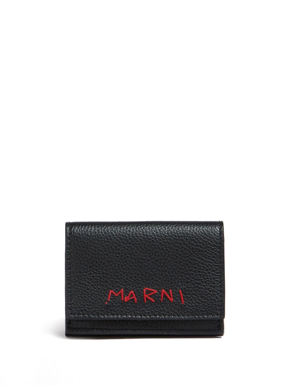 Marni logo 贴花皮质钱包 - 黑色
