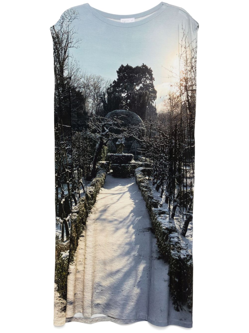 agnès b. 大面积图案印花连衣裙 - 蓝色