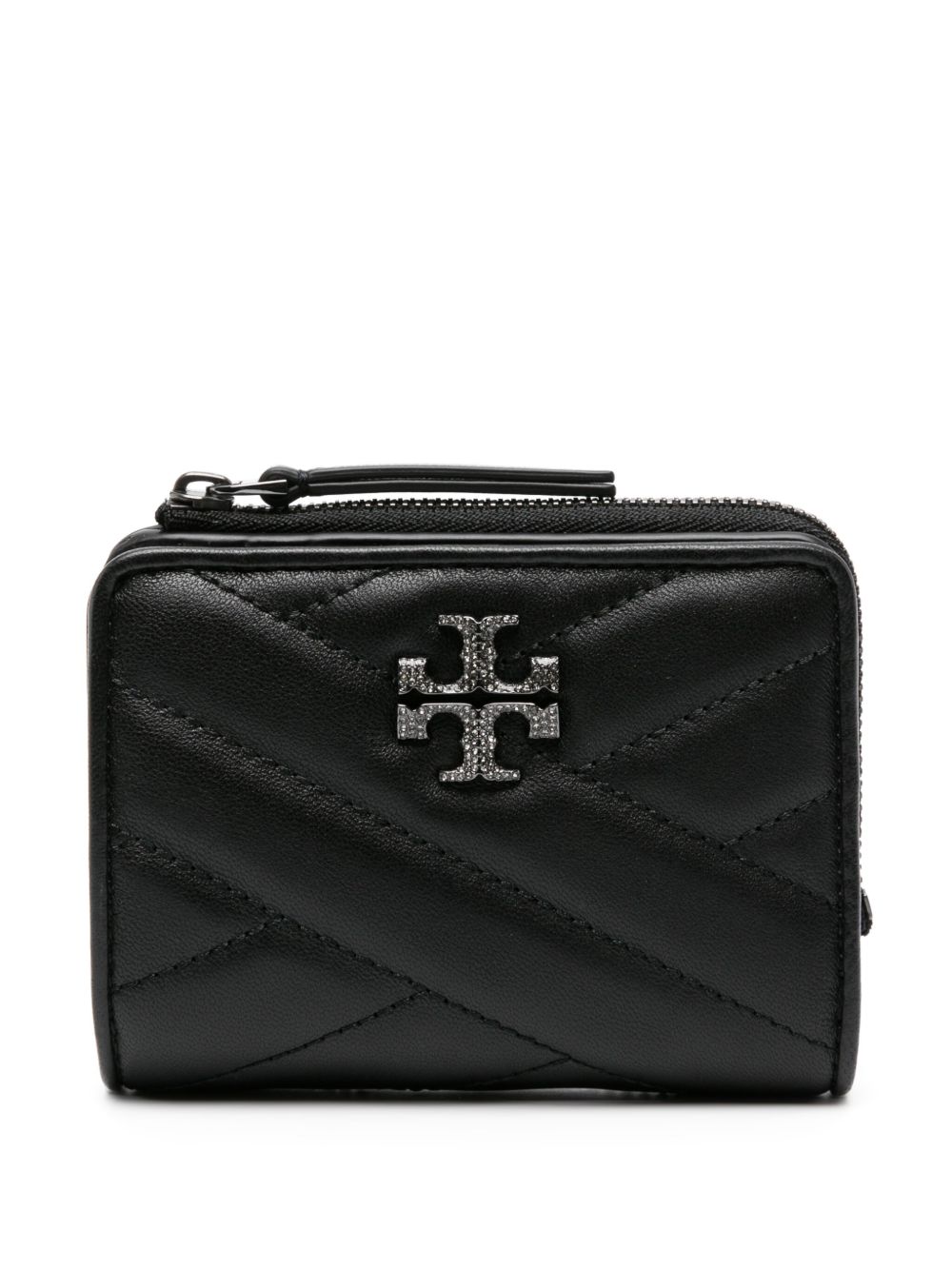 Tory Burch Kira 绗缝皮质钱包 - 黑色