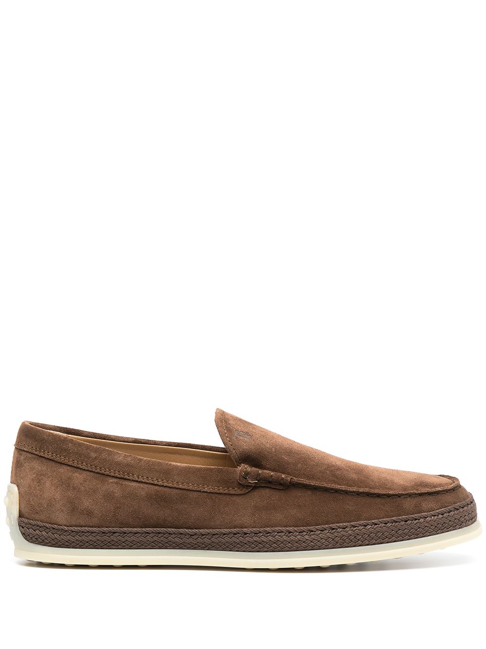 Tod's 草编细节乐福鞋 - 褐色