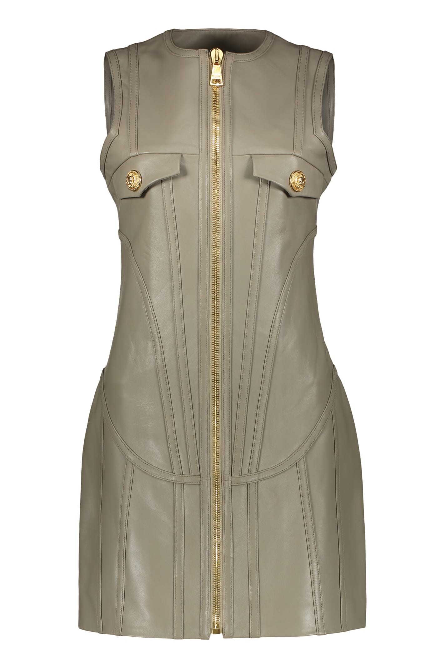Balmain Leather Mini Dress