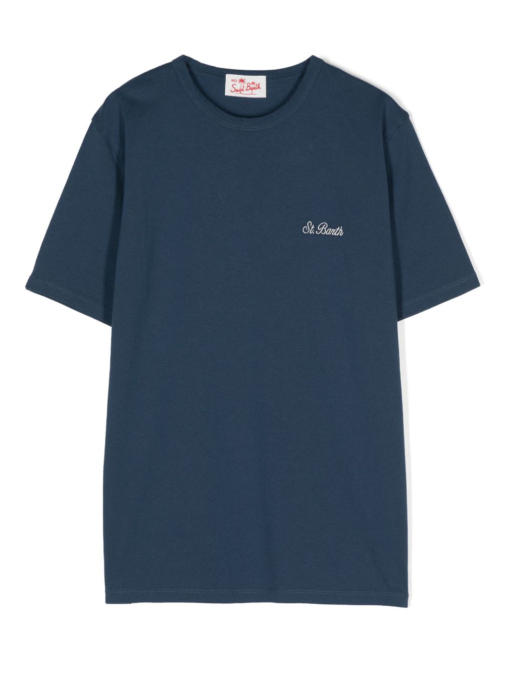 MC2 Saint Barth Kids 刺绣logo棉T恤 - 蓝色