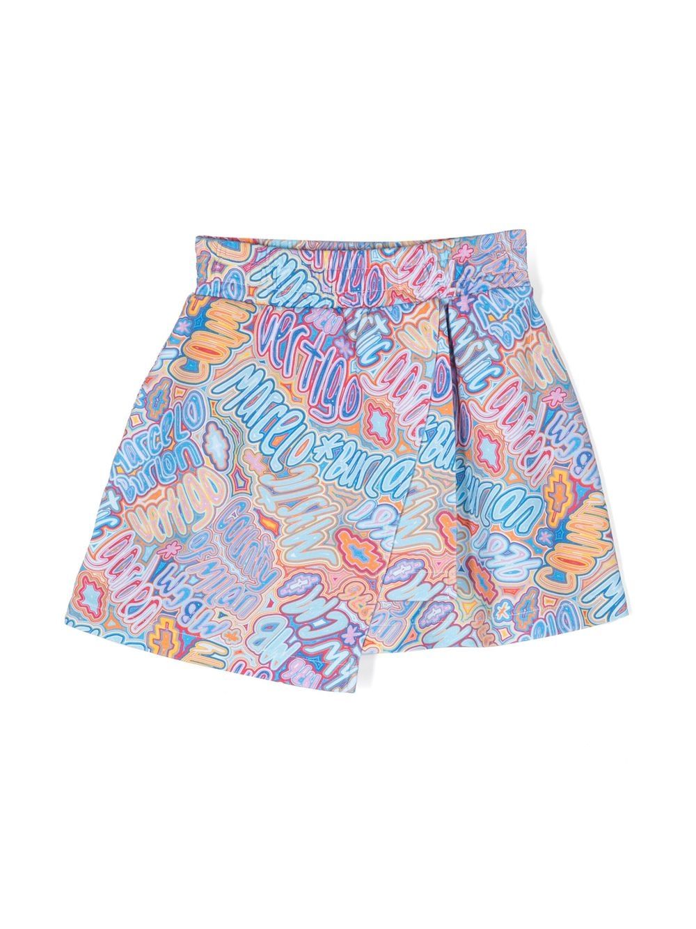 Marcelo Burlon County Of Milan Kids 大面积logo印花半身裙 - 蓝色