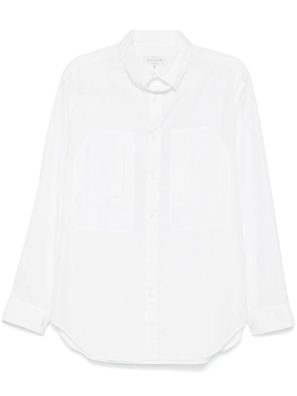 Yohji Yamamoto 饰带细节衬衫 - 白色