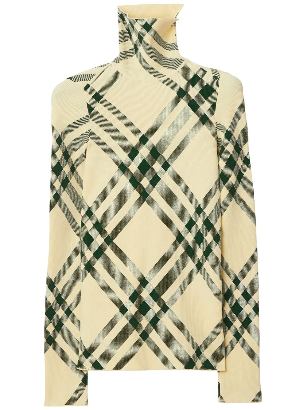 Burberry 格纹图案高领毛衣 - 中性色