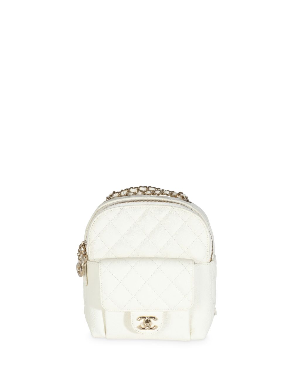 CHANEL Pre-Owned 小号双肩包（2018-2019年典藏款） - 白色