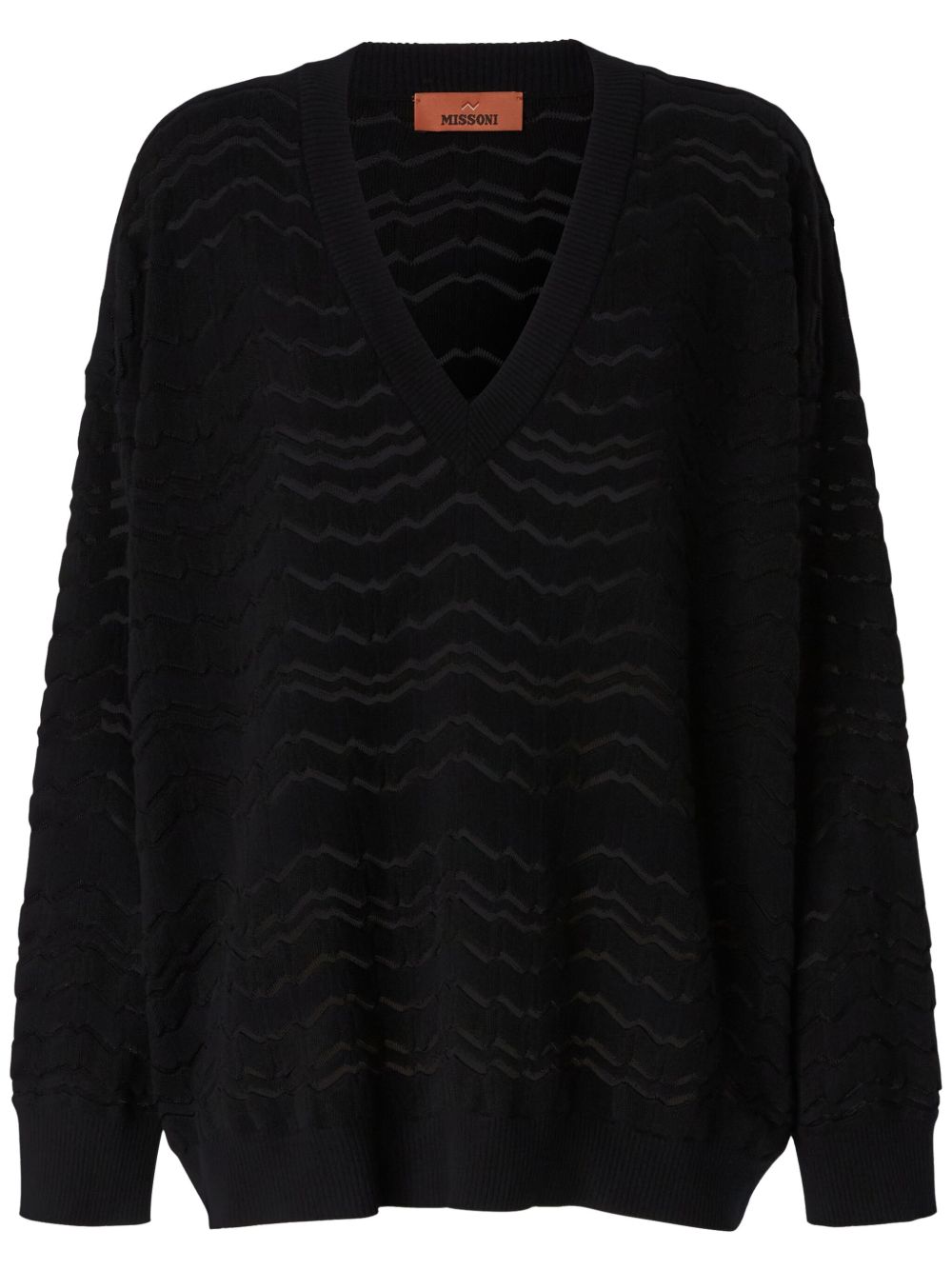 Missoni V领毛衣 - 黑色